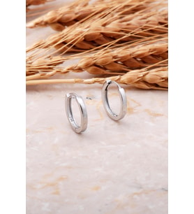 15 Mm Rodyumlu Gümüş Halka Küpe 5766