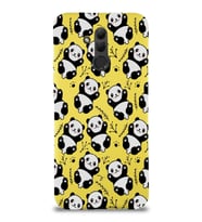 Huawei Mate 20 Lite Uyumlu Lansman Kılıf Panda Tasarımlı İçi Kadife Sarı Kapak (Şeffaf)