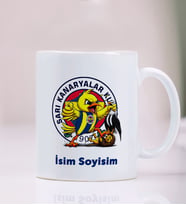 Kişiye Özel İsimli Sarı Kanaryalar taraftarları Tasarım Taraftar Kupası, Hediye Kupa Bardak