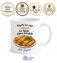 Sigara Böreği Temalı Baskılı Kupa Bardak Komik Hediye Porselen Mug