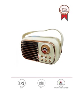 Torima BTS-1956 Bej Bluetooth 10W Bass Ses RGB Işık Efektli TWS USB TF Kart Mikrofonlu Hoparlör