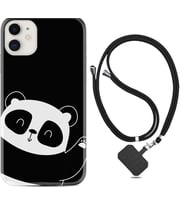 Apple iPhone 11 12 13 Mini Kılıf Boyun Askılı Silikon Bay Bay Panda 1784