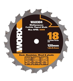 WORX WA8304 120x9,5mm Metal, Ahşap, PVC, Alüminyum Kesme, Elmas Daire Testere Bıçağı