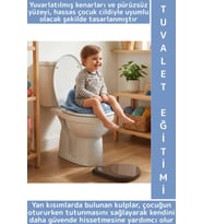 Dayanıklı Sert Plastik Çocuk Tuvalet Eğitimi Kaymaz Taban Hijyenik Renkli Kulplu Klozet Adaptörü