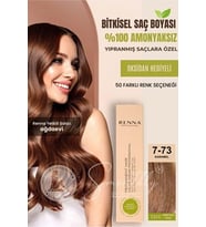 Renna AMONYAKSIZ Bitkisel Yıpranmış Saçlar İçin Saç Boyası 7-73 KARAMEL 60ml