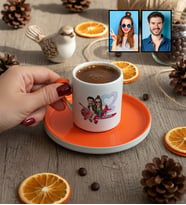 Kişiye Özel Karikatürlü Uçuyorum Aşkından Sevgiliye Hediye Türk Kahvesi Fincanı Sevgililer Günü Hediyesi