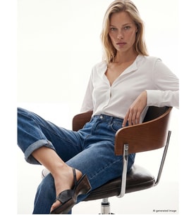 LCW Jeans İndigo Yüksek Bel Barrel Fit Kadın Jean Pantolon