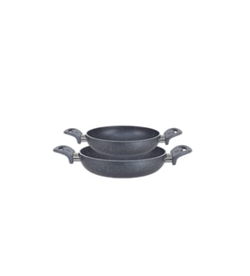 Granit 20/24 Cm Set Yumurta Tavası Set Yanmaz Yapışmaz Çizilmez Çift Kulp Omlet