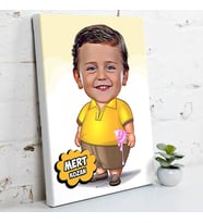 Homini Gırtlak Karikatürlü Kanvas Tablo