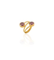 Kadir Jewellery 22 Ayar Altın Kaplama Zirkon Taşlı Ayarlanabilir Renkli Taşlı Yüzük