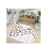 Eliana Home Baskılı, Yıkanabilir Kaymaz Taban Oval Halı TYC00515953483 100x150 cm (Krem)