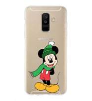 Samsung Galaxy A6 Plus (2018)  Kapak Mickey Mouse Tasarımlı Şeffaf Silikon Kılıf