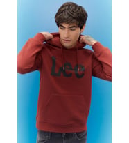 L212021810 Lee Erkek Regular Fit Normal Kesim %100 Pamuk Kapüşonlu Sweatshirt Wine (Bordo)