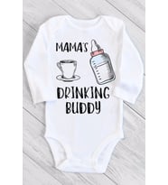 Unisex Bebek Beyaz Mama's Drinking Buddy Çıtçıtlı Body