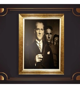 Altın Varaklı Çerçeveli Paspartulu Atatürk Tablo z4891 (Gold)