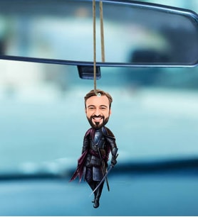 Kişiye Özel Savaşçı Tasarımlı Karikatür Araba Dikiz Ayna Süsü 111