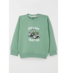 Breeze Erkek Çocuk Sweatshirt Çiftliğin Şimşeği 1.5-5 Yaş, Mint Yeşili