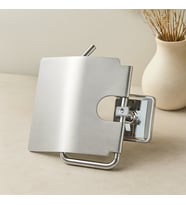 Geniş Kapaklı Metal WC Kağıtlığı (Yapışkanlı Montaj)