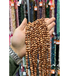 Jasper Taşı Daire Kesim Parlak Kahverengi 8mm Doğal Taş Dizi [AB+]
