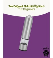 Elektrikli Baharat Öğütücü Pilli Paslanmaz Çelik Otomatik Tuz Karabiber Değirmeni