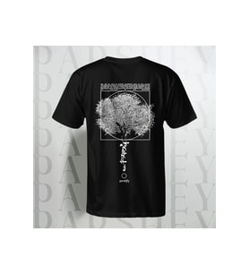 Ağaç Desenli Unisex Yarım Kollu Bisiklet Yaka %100 Pamuk Oversize T-shirt