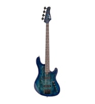 Cort GB-FUSION4BB 4 Telli Aktif Bas Gitar - Blue Burst (Orta/Profesyonel Seviye)  Duncan Designed Manyetikler, Aktif EQ Sistemi, Dişbudak Üzeri Akçaağaç Kaplama Gövde