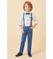 Erkek Çocuk 4'lü Takım Set (Pantolon+Gömlek+Askılı Kemer+Papyon) 12660 MODANINO