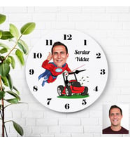 Karikatürlü Süper Erkek Kişiye Özel Duvar Saati