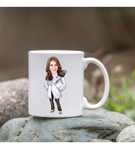 Kişiye Özel Bardak - Karikatür Bardak - Kadın Doktor Bardağı