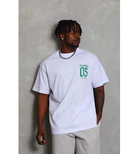 Erkek Baskılı T-Shirt Kısa Kol Bisiklet Yaka Regular Fit Tişört - Beyaz
