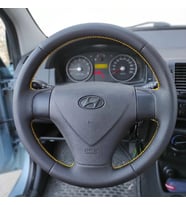 Hyundai Accent Era Araca Özel Direksiyon Kılıfı (Düz Nokta Sarı Dikiş ) (Karışık)