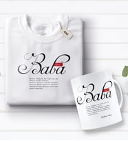 BK Gift Kişiye Özel Baba Anlamı Tasarımlı Beyaz Tişört ve Kupa Seti-1 (Model 1)