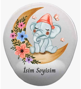 Kişiye Özel Fili Desenli Mouse Pad Bilek Destekli