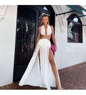 Kadın Beachwear Plaj Astarlı Şifon Kumaş Elbise (Renkli)