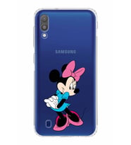 Samsung Galaxy M10  Kamera Korumalı Kapak Minnie Mouse Tasarımlı  Şeffaf  Kılıf