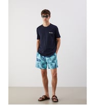 LCW SWIMWEAR Turkuaz Kısa Boy Desenli Erkek Deniz Şortu