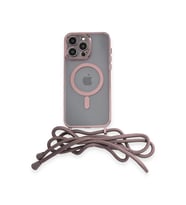 Mey İthalat® iPhone 14 Pro Kılıf Divo Lazer Askılı Magsafe Kapak - Pembe