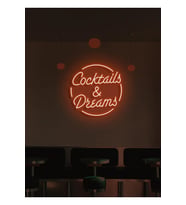 Coctails & Dreams Yazılı Neon Tabela