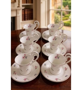 Perotti Rose Garden 6 lı Porselen Fincan Takımı 90 ml 16838