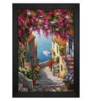Manzara Temalı Kanvas Tablo 80 x 110 cm Siyah Çerçeve