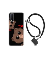 Vivo Y11s Kılıf Silikon Ipli Boyun Askılı Desenli Love Animals 1780