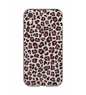 Iphone XR Uyumlu Leopar Desenli Şeffaf Telefon Kılıfı