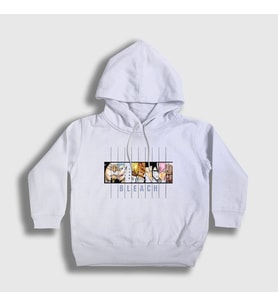 Presmono Unisex Çocuk Beyaz Espada Anime Bleach Kapüşonlu Sweatshirt 127332tt
