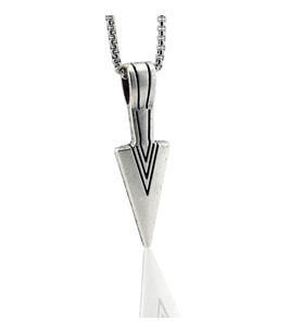 İskandinav Viking Mitolojik Mızrak Ucu Çelik Zincirli Metal Kolye Q0938