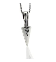 İskandinav Viking Mitolojik Mızrak Ucu Çelik Zincirli Metal Kolye Q0938