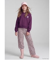 LCW Kids Pembe Leopar Desenli Kız Çocuk Gabardin Pantolon