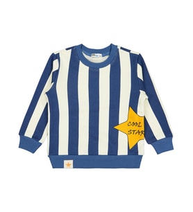 Civil Boys Çizgili Yıldız Baskılı 2-5 Yaş Sweatshirt - Mavi