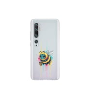 Xiaomi Mi Note 10 Pro ile uyumlu Splash arı tasarımlı şeffaf silikon kılıf