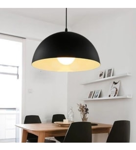 RİOLİGHT RETRO SİYAH İÇİ BEYAZ TEKLİ METAL SARKIT ÇAP: 30CM