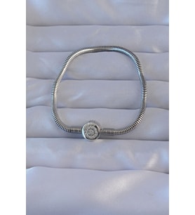 Pirinç Gümüş Renk Zirkon Taşlı Charm Bileklik 5886 - GLST6078-6924